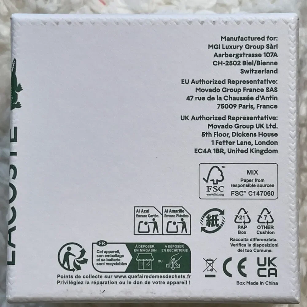 Lacoste L.12.12 Blue Silicone Strap Watch Mens 2010987 Dial Analog Logo NEW - Picture 3 of 9